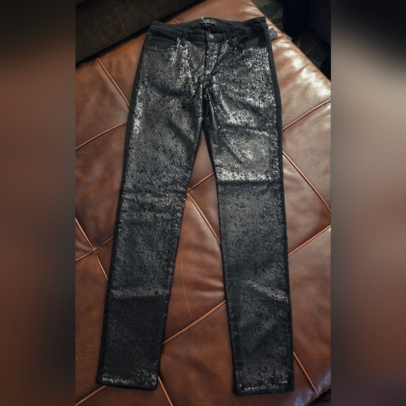 Cj By Cookie Johnson Denim - Cookie Johnson Black Sequin Women's Jeans 28 NWT